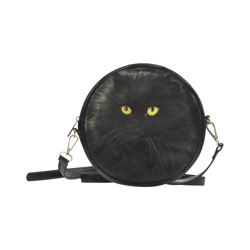 Black Cat Round Sling Bag (Model 1647)