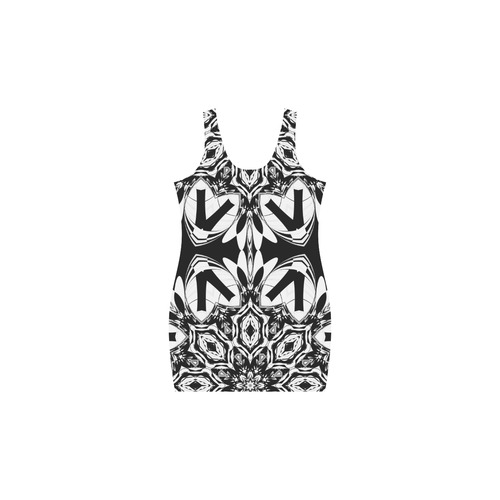 Half black and white Mandala Medea Vest Dress (Model D06)