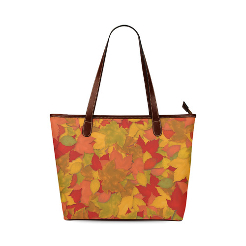 Abstract Autumn Leaf Pattern by ArtformDesigns Shoulder Tote Bag (Model 1646)