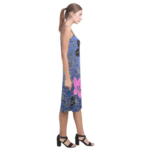 Style_BlackandPinkflowers Alcestis Slip Dress (Model D05)
