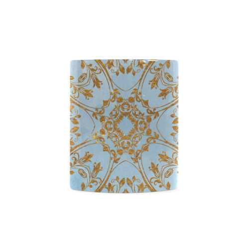Gold and blue flourish ornament mandala White Mug(11OZ)