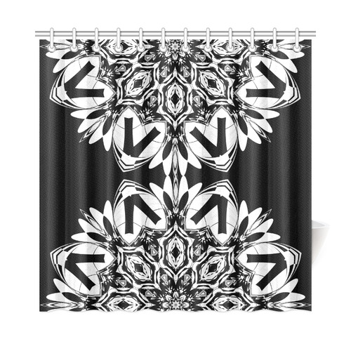 Half black and white Mandala Shower Curtain 72"x72"