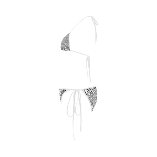 Deep black and white  mandala Custom Bikini Swimsuit