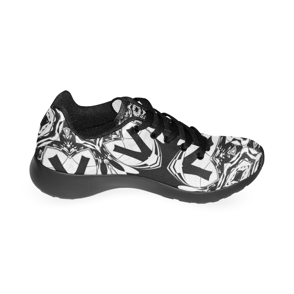 Half black and white Mandala Women’s Running Shoes (Model 020)