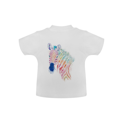 watercolor rainbow zebra Baby Classic T-Shirt (Model T30)