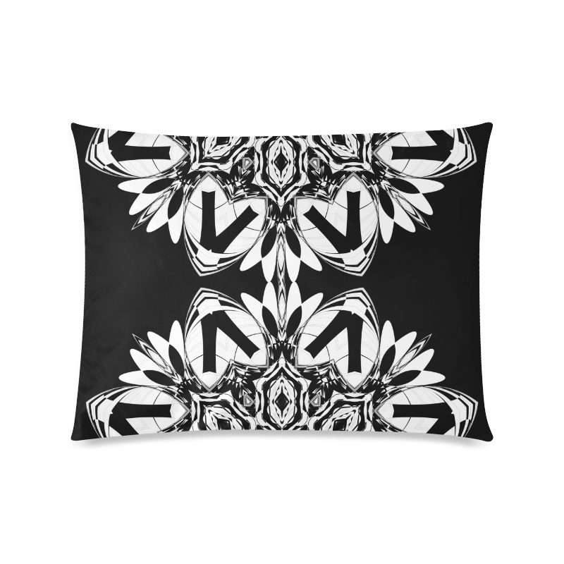 Half black and white Mandala Custom Zippered Pillow Case 20"x26"(Twin Sides)