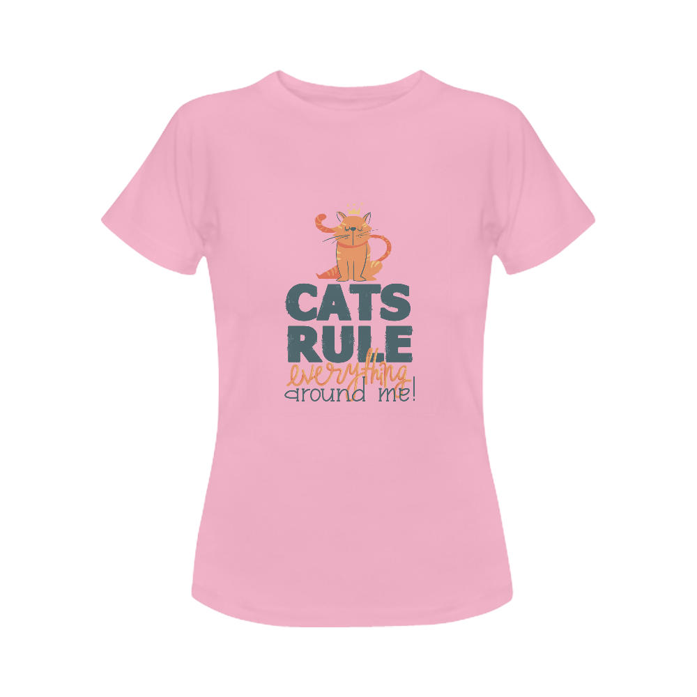 Cat's Rule - Fun Art Women's Classic T-Shirt (Model T17）
