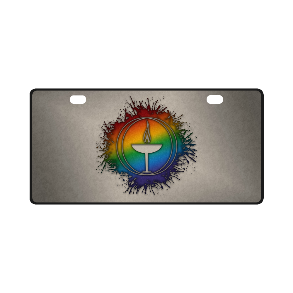 Rainbow Unitarian Universalism Symbol License Plate ID D782249