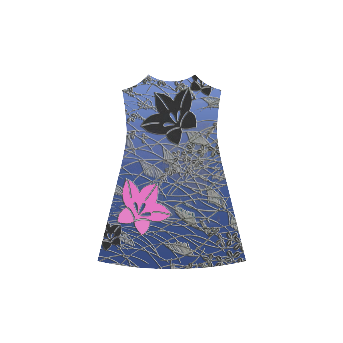 Style_BlackandPinkflowers Alcestis Slip Dress (Model D05)
