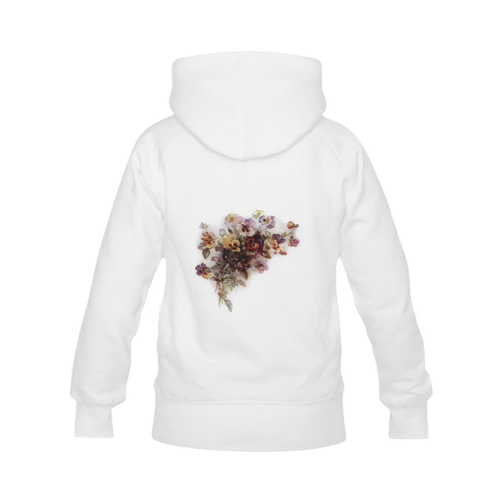 Vintage Pansy Floral Women's Classic Hoodies (Model H07)