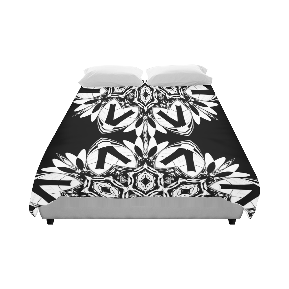 Half black and white Mandala Duvet Cover 86"x70" ( All-over-print)