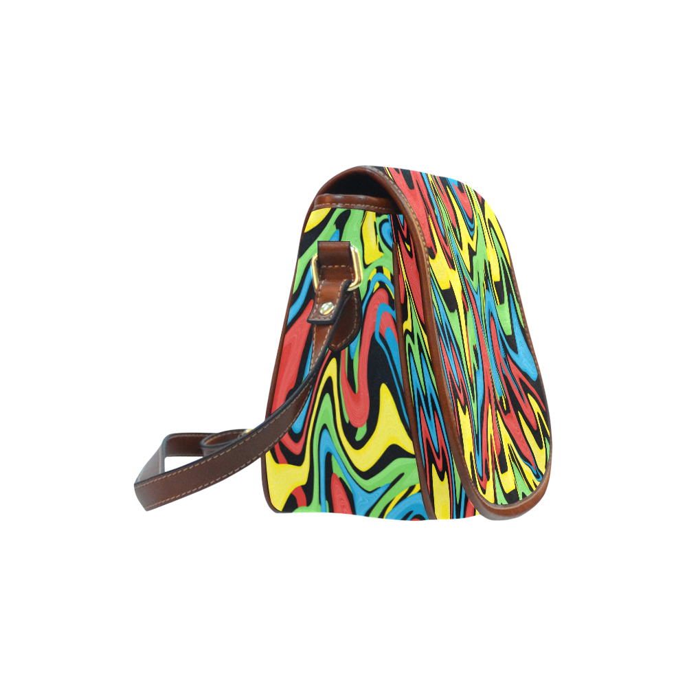 Swirled Rainbow Saddle Bag/Small (Model 1649) Full Customization