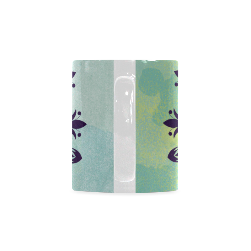 Flourish purple and blue watercolor mandala White Mug(11OZ)