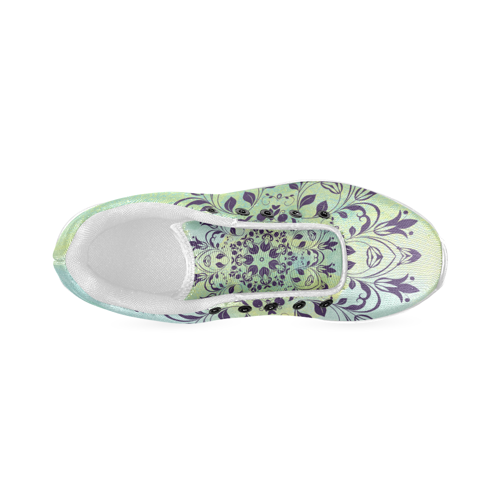 Flourish purple and blue watercolor mandala Women’s Running Shoes (Model 020)