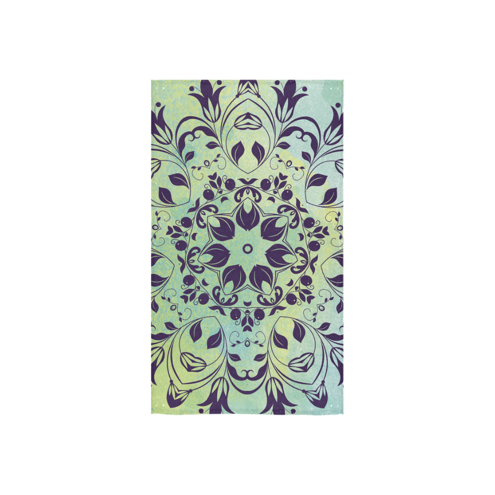 Flourish purple and blue watercolor mandala Custom Towel 16"x28"