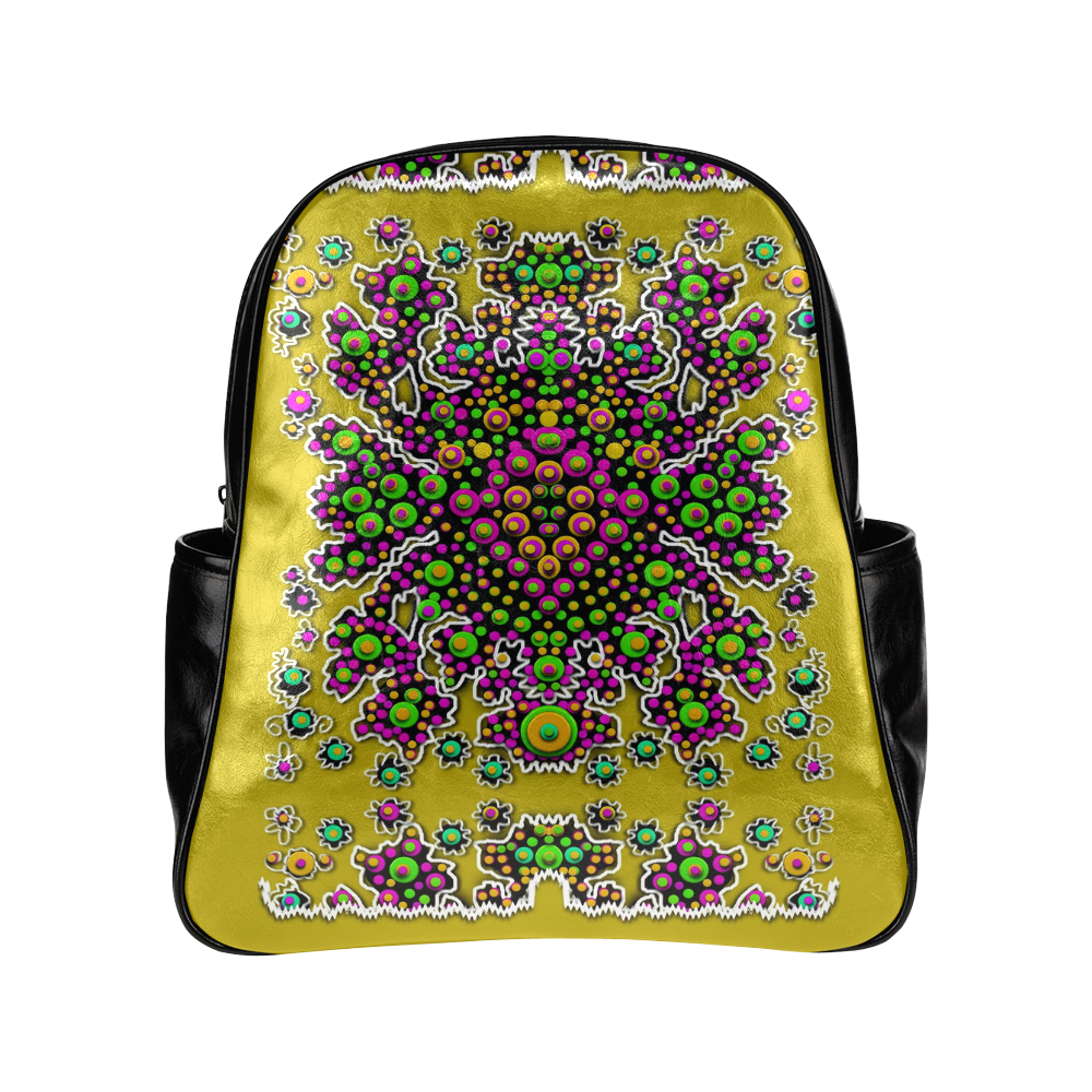 Fantasy flower peacock Mermaid with  pop art Multi-Pockets Backpack (Model 1636)