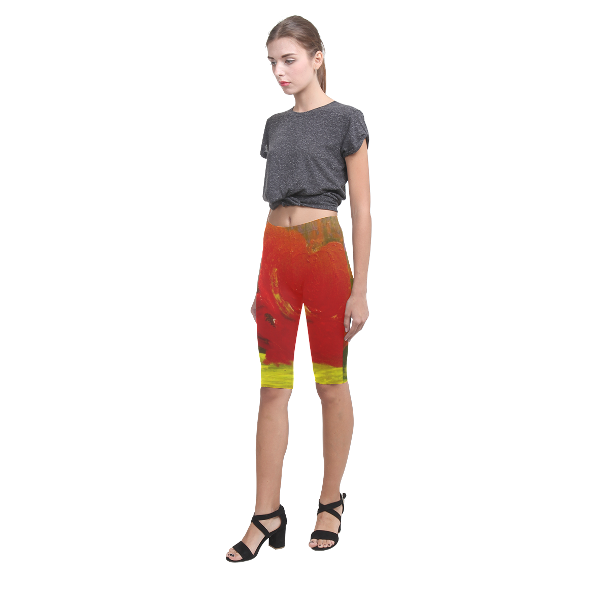 Abstract in Nature Hestia Cropped Leggings (Model L03)