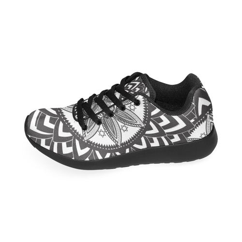 Black and white mandala Men’s Running Shoes (Model 020)