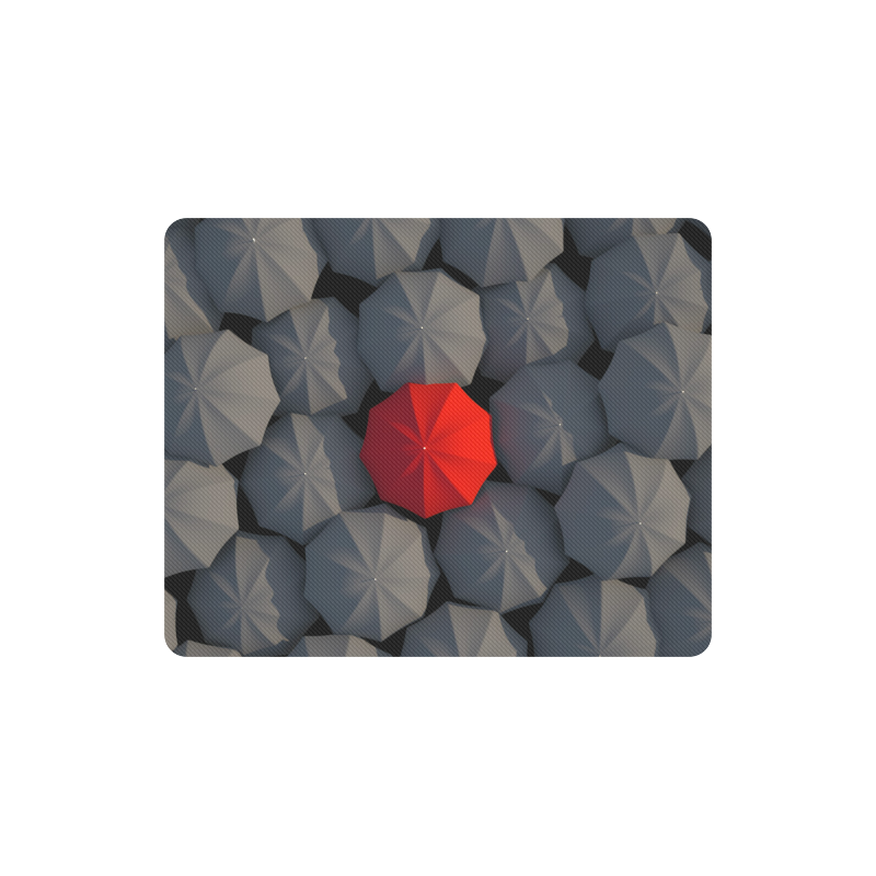Black And Red Umbrellas Rectangle Mousepad