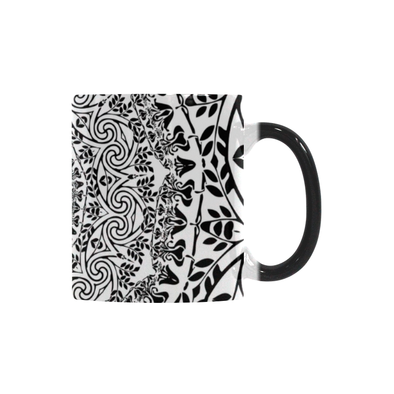 Deep black and white  mandala Custom Morphing Mug