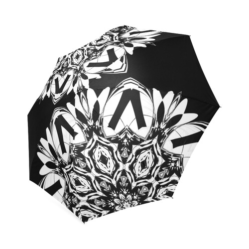 Half black and white Mandala Foldable Umbrella (Model U01)