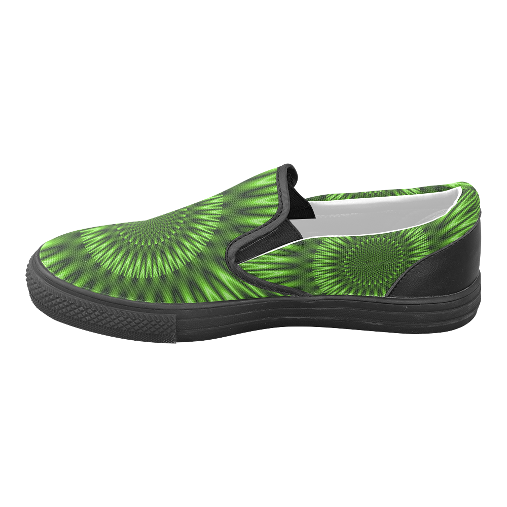 Green Lagoon Men's Unusual Slip-on Canvas Shoes (Model 019)