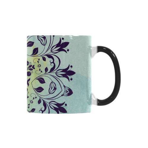 Flourish purple and blue watercolor mandala Custom Morphing Mug