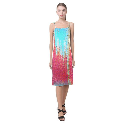 Abstract in Pink & Blue with Mandala by ArtformDesigns Alcestis Slip Dress (Model D05)