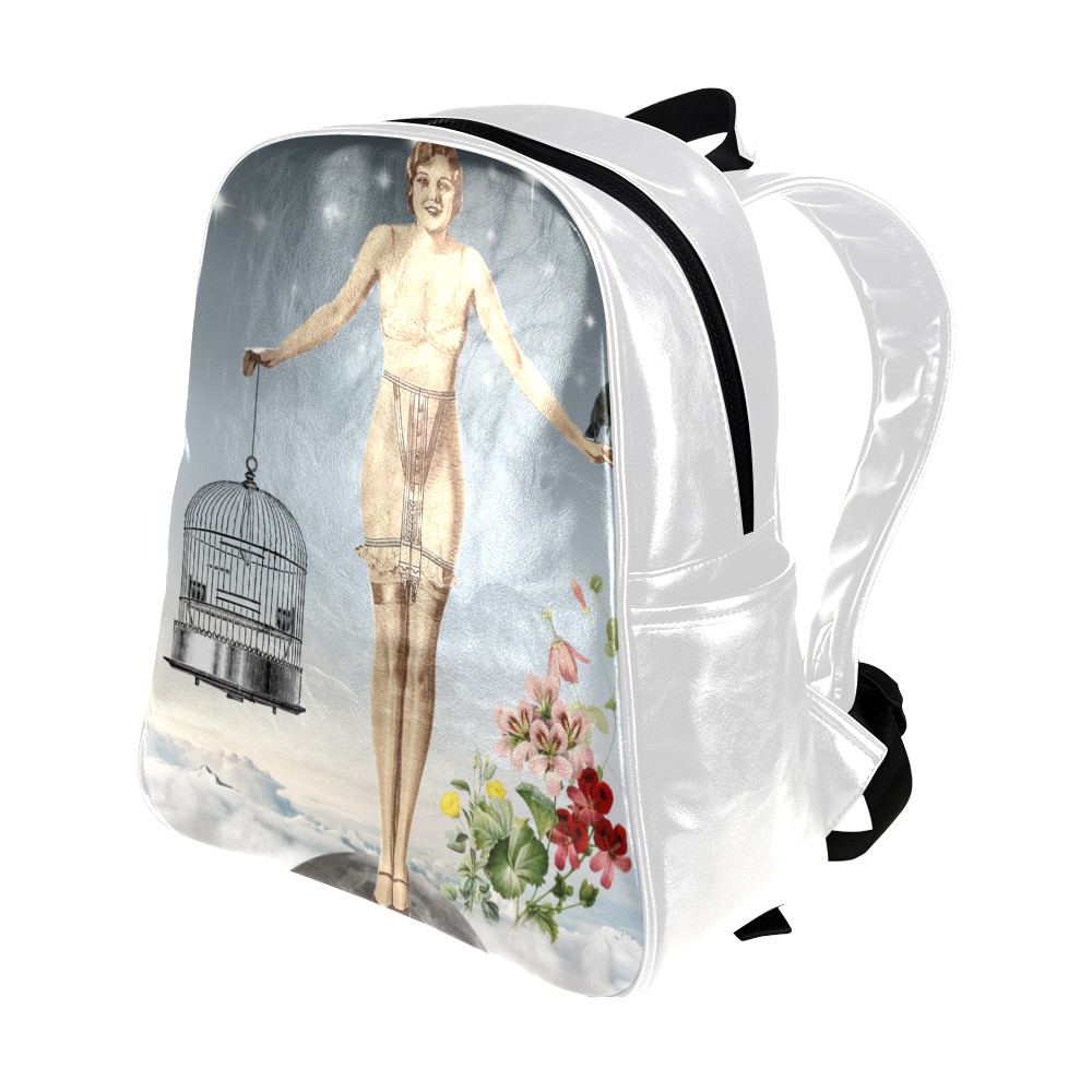 collage_when the sky falls_gloriasanchez Multi-Pockets Backpack (Model 1636)