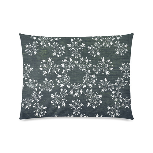 White and gray Flourish ornament mandala design Custom Zippered Pillow Case 20"x26"(Twin Sides)