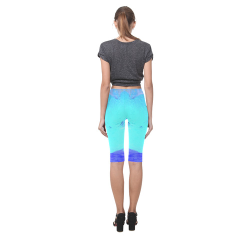 Abstract in Nature ICE BLUE Hestia Cropped Leggings (Model L03)