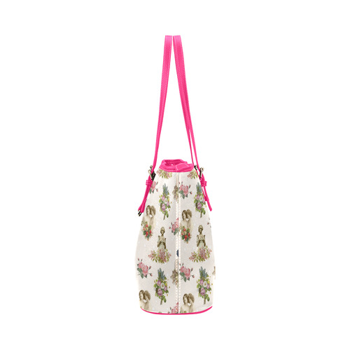 In love pattern Leather Tote Bag/Large (Model 1651)