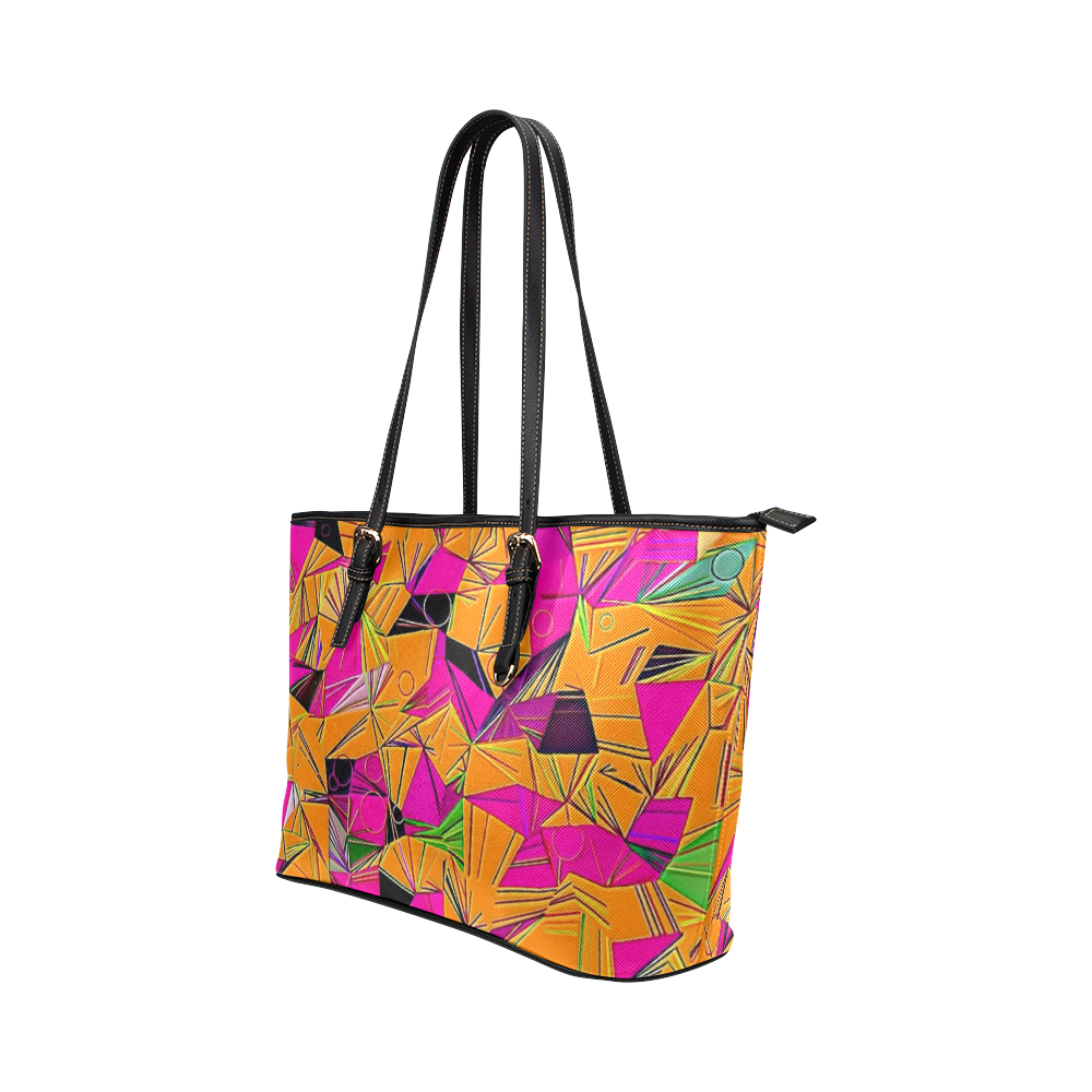 Pattern World by Artdream Leather Tote Bag/Large (Model 1651)