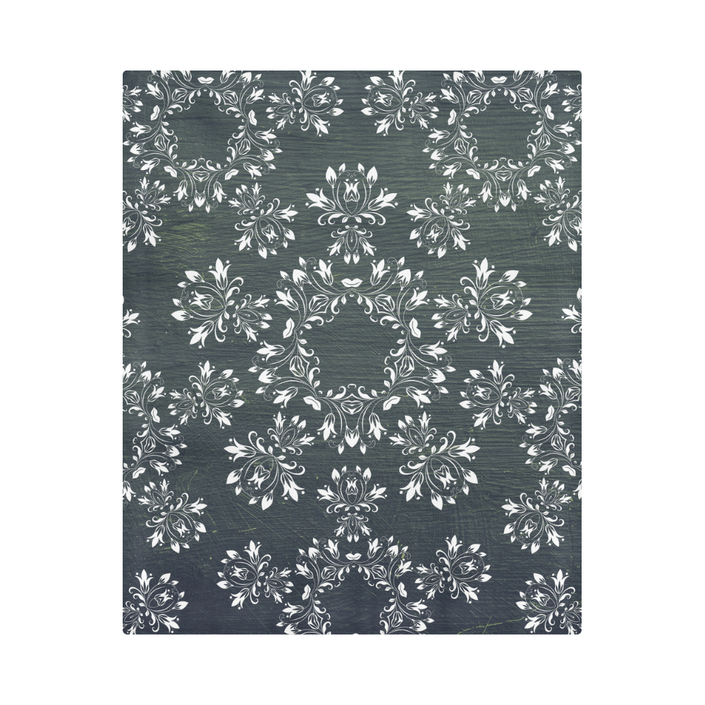 White and gray Flourish ornament mandala design Duvet Cover 86"x70" ( All-over-print)