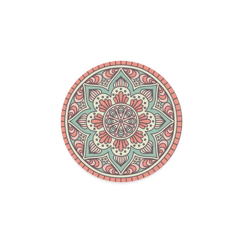 Red Bohemian Mandala Design Round Coaster