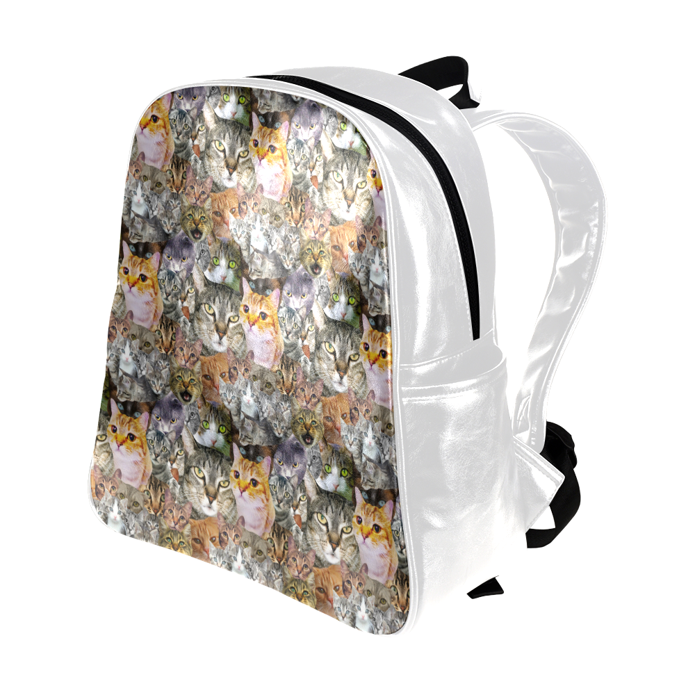 Cat pattern Multi-Pockets Backpack (Model 1636)