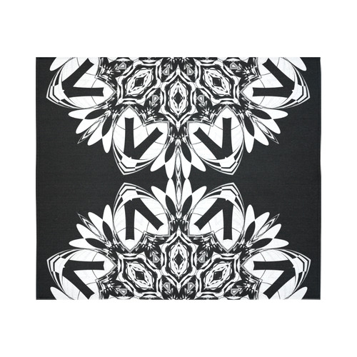 Half black and white Mandala Cotton Linen Wall Tapestry 60"x 51"