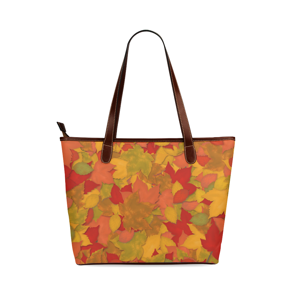 Abstract Autumn Leaf Pattern by ArtformDesigns Shoulder Tote Bag (Model 1646)