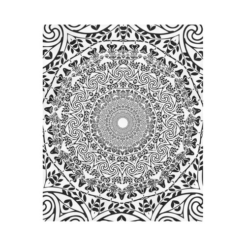 Deep black and white  mandala Duvet Cover 86"x70" ( All-over-print)