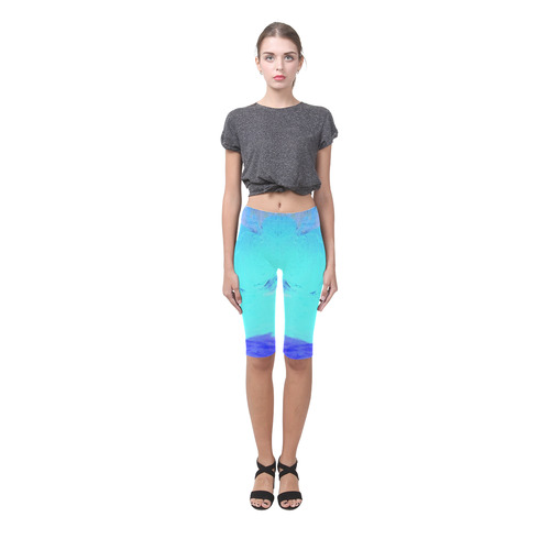 Abstract in Nature ICE BLUE Hestia Cropped Leggings (Model L03)