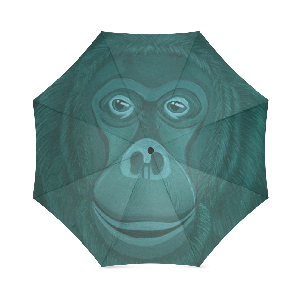 Forest Green Orangutan Foldable Umbrella (Model U01)