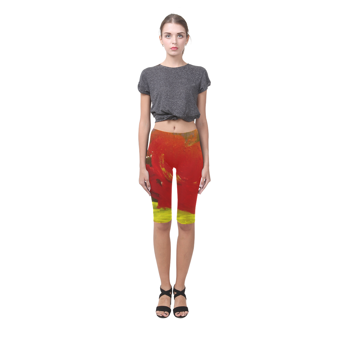 Abstract in Nature Hestia Cropped Leggings (Model L03)