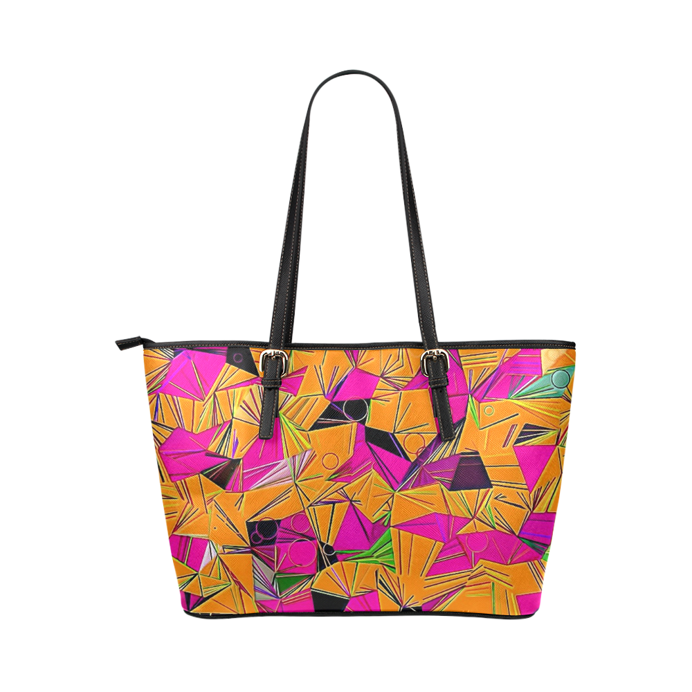 Pattern World by Artdream Leather Tote Bag/Large (Model 1651)