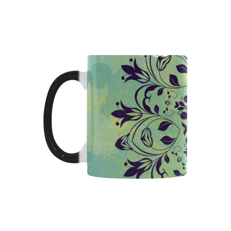 Flourish purple and blue watercolor mandala Custom Morphing Mug