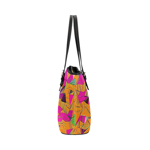 Pattern World by Artdream Leather Tote Bag/Large (Model 1651)