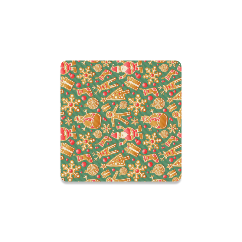 Christmas ginger pattern Square Coaster