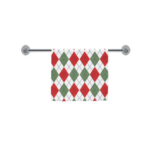 Christmas red and green rhomboid fabric Custom Towel 16"x28"