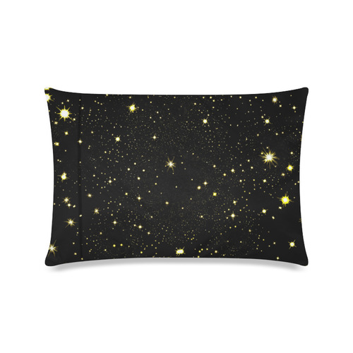 Christmas gold stars night sky Custom Zippered Pillow Case 16"x24"(Twin Sides)