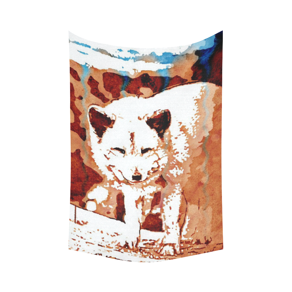 Animal ArtStudio 22916 Wolf Cotton Linen Wall Tapestry 60"x 90"