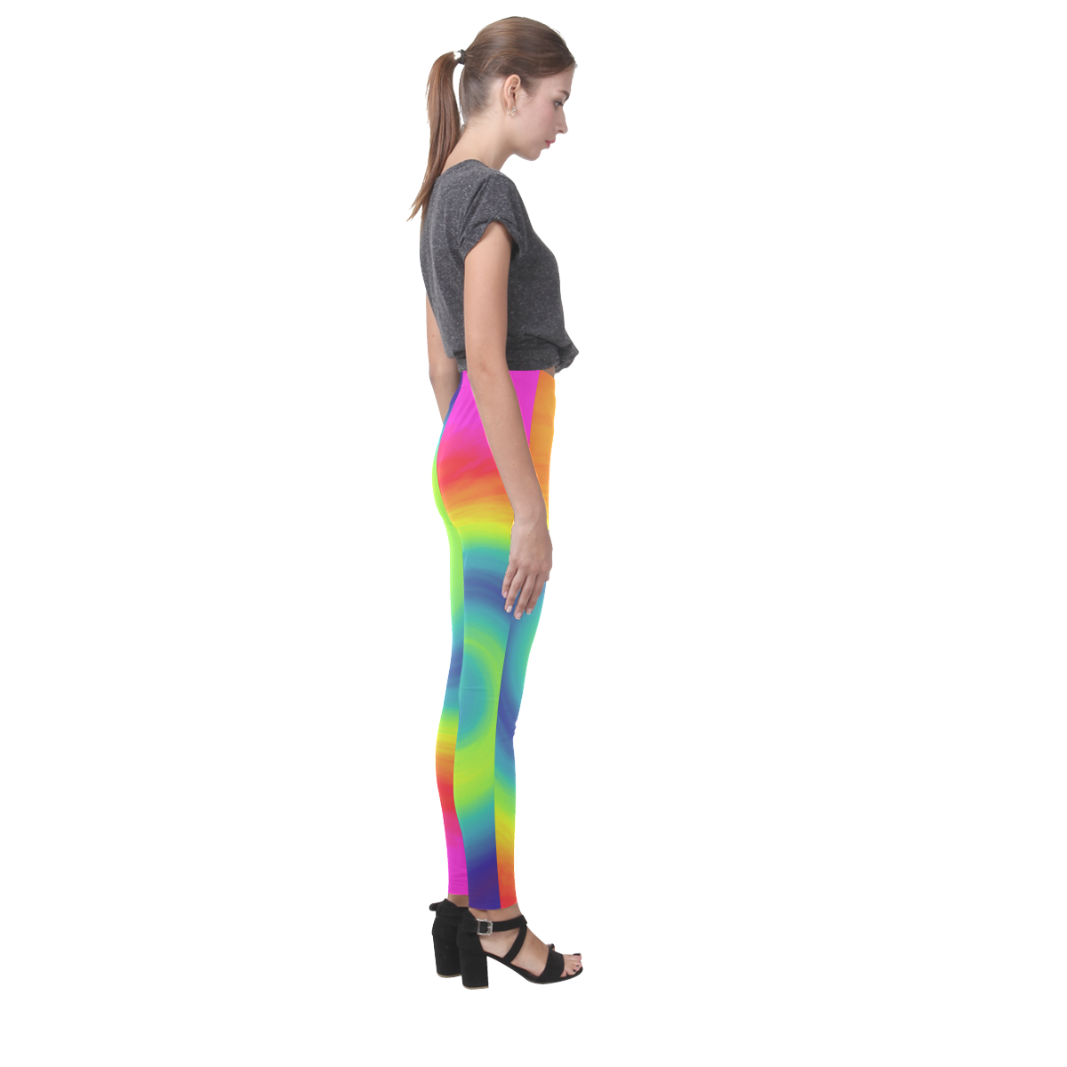 rainbow swirl Cassandra Women's Leggings (Model L01)